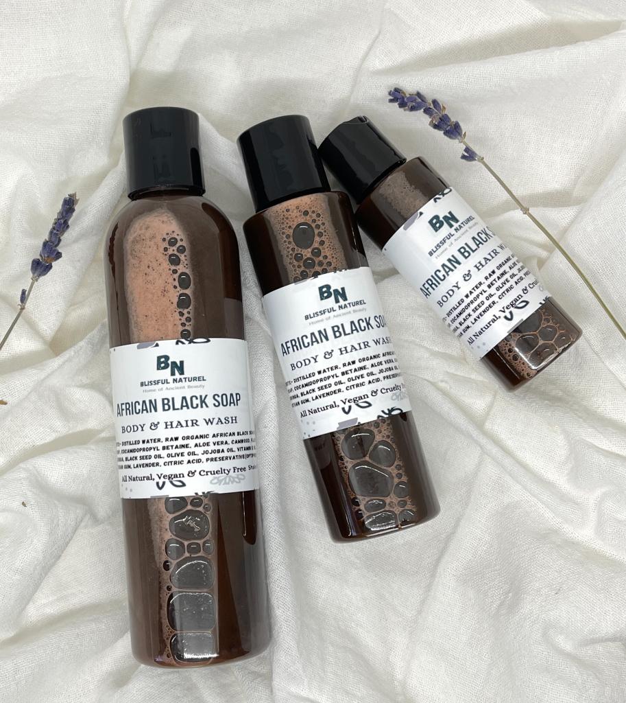 African Liquid Black Soap|Body & Hair Wash|African Black Soap