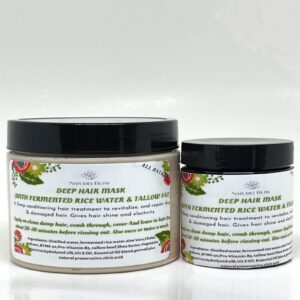 Chebe & Tallow Deep Conditioner| Hair Mask with Fermented Rice Water|Deep treatment for dry, damaged Hair|Balances PH
