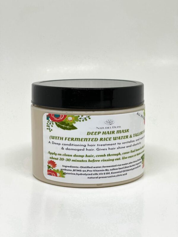 Chebe & Tallow Deep Conditioner| Hair Mask with Fermented Rice Water|Deep treatment for dry, damaged Hair|Balances PH - Image 2