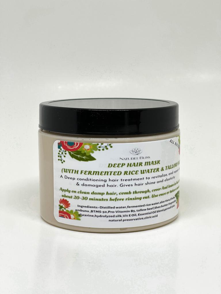 Chebe & Tallow Deep Conditioner| Hair Mask with Fermented Rice Water|Deep treatment for dry, damaged Hair|Balances PH - Image 2