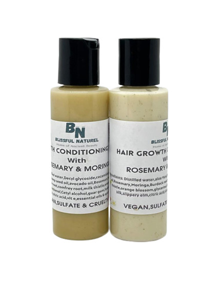 Rosemary/Moringa Hair Growth Shampoo & Conditioner Sample Set/2oz - Image 2